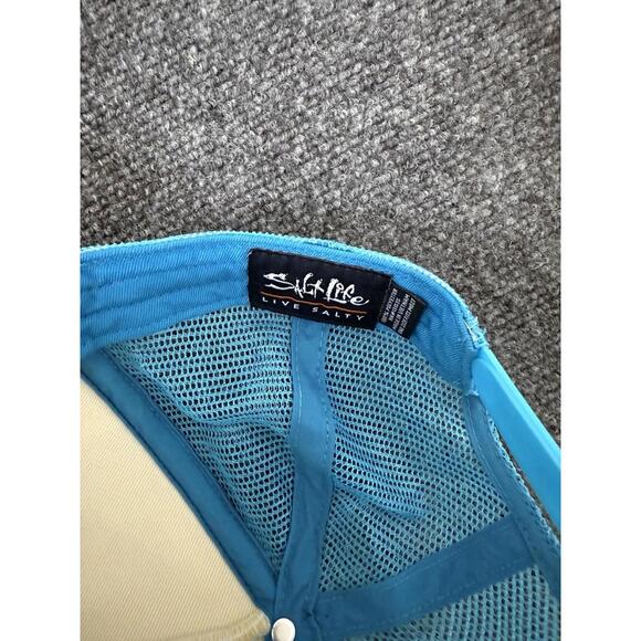 Salt Life Trucker Hat Live Salty Palm Tree Beach Ocean Blue Mesh Snapback Cap OS - Picture 4 of 7